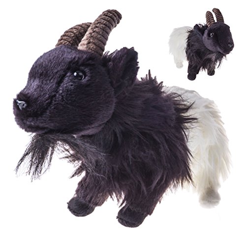 Preisvergleich Produktbild Walliser Ziege Plüschtier Kuscheltier Stofftier schwarz / weiss 30 cm