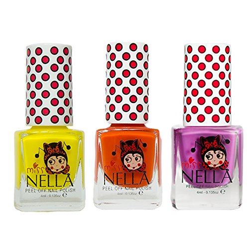 Miss Nella Little Poppet, Poppy Fields, Sun Kissed Special Glitter Kids Esmalte de uñas con fórmula a base de agua