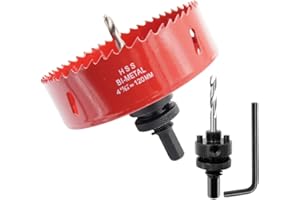 Scie cloche 120mm, LAIWEI A2 mèche cloche à arbre pour usage intensif, foret 4341,outil de perçage pour percer des trous dans différents types de bois, aluminium, PVC, etc.