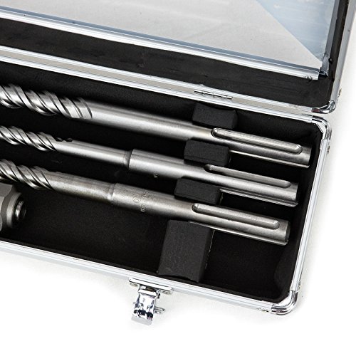 SDS Max Hammer Bohrer Satz lang 3-tlg + Adapter SDS-Max/Plus Alukoffer FT0550 - 5