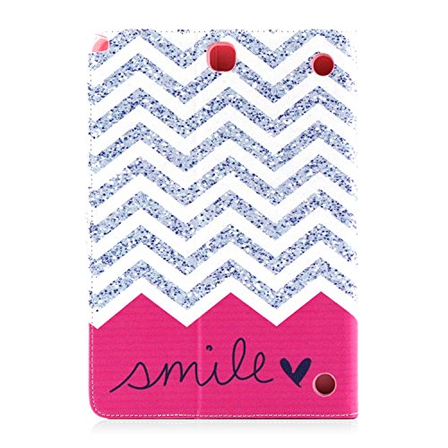 Galaxy Tab A 9.7 SM-T550 Hülle, Deenor Cute Colorful Design Flip Tasche PU Leder Abdeckung Stand Schutzhülle für Samsung Galaxy Tab A 9.7 SM-T550. (Wavy) - 3