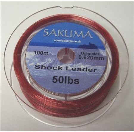 Sakuma Shock Leader - Red - Breaking Strain: 50lb