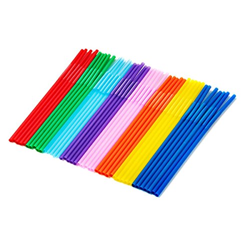 TININNA Flexizone Bunt Kunststoff Trinkhalme Strohhalme mit Knoten 100 Stück - 5