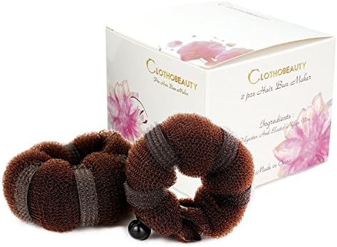 CLOTHOBEAUTY Hot Buns 2 Pcs Magic Hair bun styling Styler Twist ring former shaper, Chignon Bun maker Donut/Doughnut, Hair Curler Accessory, Hair beauty ballet bun maker tools (S-Brown)
