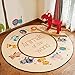 Produktbild WW Teppich Runde Teppich Cartoon Kinder Decke Wohnzimmer Schlafzimmer Zimmer Nachttisch Teppich Hängenden Korb Computer Stuhl Mat,Durchmesser 140 cm
