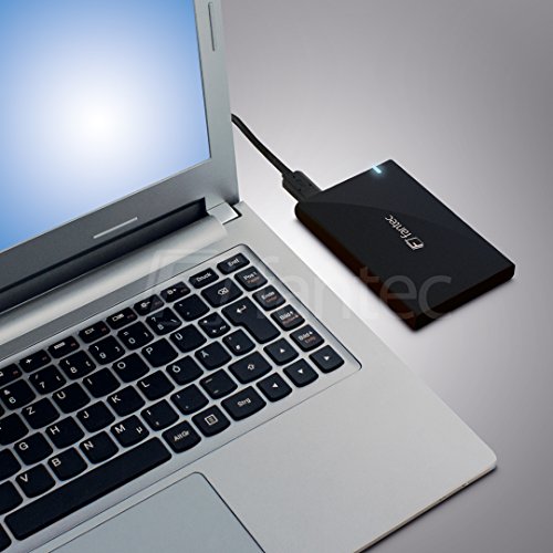 FANTEC ALU-25B31 Externes Festplattengehäuse (für den Einbau einer 6,35 cm (2,5 Zoll) SATA Festplatte oder SSD, USB 3.1 und UASP, Datentransfer bis 10Gbit/s, passiver Kühlung, Aluminium Gehäuse) schwarz - 4