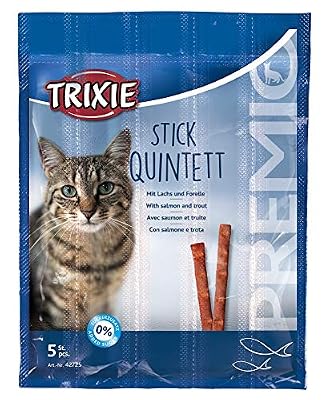 Trixie Premio Stick Quintett Friandise Saumon/Truite pour Chat 5 × 5 g