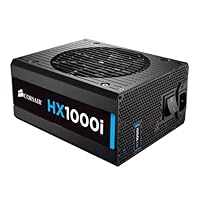 Corsair CP-9020074-EU HXi Serie HX1000i ATX/EPS Voll Modular 80 PLUS Platinum 1000W Netzteil, EU