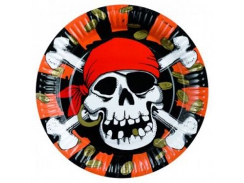Teller Pirat Jolly Roger,23 cm Ø