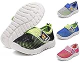  Sandalen Kinder Mädchen Mesh Turnschuhe rutschfest Jungen Aqua Strand Badeschuhe Schnell Trocknend Klettverschluss Rot Blau Schwarz Grau 21-38 Schwarz 37