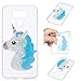 Produktbild xifanzi Weich Silikon Hülle für LG G6 3D Einhorn Design TPU Durchsichtig Zurück Bumper Glänzen Schutzhülle für LG G6 Blau Flexible Etui Transparent Weiche Ultra Schlank Clear Back Case Klar Hülse Gummi Dünn HandyTasche Handyhülle für LG Mobile G6