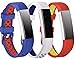 Produktbild Greatfine Fitness Armband Sport Smart Watch Fitness Armbands Ersatzarmband für Fitbit Alta / Fitbit Alta HR Classic Herzfrequenz Smart Watch Fitness Tracker Zubehör (Free Size, RedYellow/BlueRed/WhiteBlue 3)