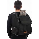 Pugalo AirMove Premium Kedi K&ouml;pek Taşıma &Ccedil;antası, Silinebilir, Yırtılmaz Fileli, B&uuml;k&uuml;lmez G&ouml;vde, Sırt &Ccedil;antası Tipi (Siyah)
