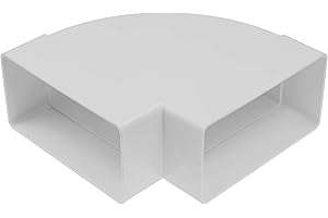 Vent Systems 150 x 75 mm Conector de canal rectangular de 90° – Entrada de tubo horizontal – Acoplamiento de salida – Calefacción, refrigeración, ventilación – Adaptador de canal del sistema HVAC