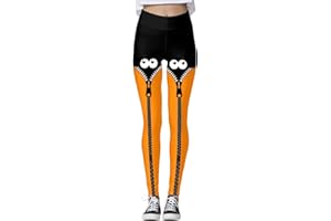 Generisch Damen-Leggings mit Lustig Kobold Motiven Modische und Bequeme Slim Fit Halloween Freizeithosen Niedlich Druck Leggings Lässiges Outfit Leggins Stretch Hose für Party