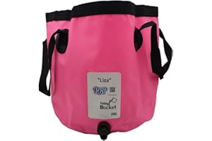 PBP Seau pliant 20L - "LIZA" avec raccord rapide de tuyau (rose)