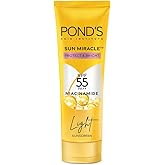 POND'S Serum boost sunscreen For All skin types prevent and fade dark patches with the power of SPF 55 and NIACINAMIDE-C Serum 100g