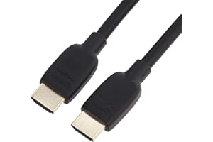 Amazon Basics HDMI Cable, 48Gbps Certified Ultra High Speed, 8K@60Hz, 4K@120Hz, Gold-Plated Plugs, Ethernet Ready, 1.8 m, Black