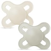 MAM Original Pacifier for Newborns 0-2 Months, Neutral Matt, 2 pcs | With symmetrical, flat and flexible soft silicone teat,