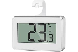 AiQInu Mini Kühlschrank Thermometer Digital, Magnetisch Mit Haken, Gefrierschrank LCD-Anzeige, Frost Alarm für Zuhause, Restaurants, Bars