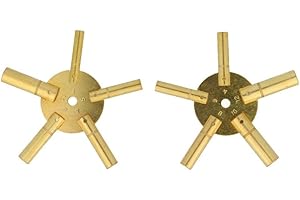 PURE GREY Reloj Llave para relojes de pared ( 3 de 4  5 de 6  7 de 8  9  10  11 - 12) 2 unidades, llave en estrella