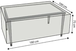 BONI-SHOP Couverture de protection transparente pourmeubles de jardin rechteckiger Tisch,ca. 180x100x75 Transparent