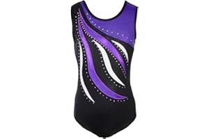 MORESAVE Gymnastics Leotards for Girls Long Sleeve Sparkle Leotards Shiny Embroidery Leotard Athletic Ballet Dance Bodysuit Clothes One Piece Practice Unitards Jumpsuit
