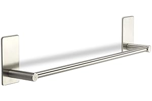 SOTECH Listel à Crochets TALIDA Acier Inox Autoadhésif avec Patin Adhésif 3M (Longueur : 435 mm/Ø Listel 12 mm) avec 3 Crochets S pour Cuisine et Bain Crochet Portemanteau de SO-TECH®