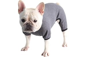 BT BEAR Vêtements pour chien – Combinaison douce à quatre pattes – Vêtements pour bouledogue français – Combinaison pour chiot de petite et moyenne taille (gris, taille L)