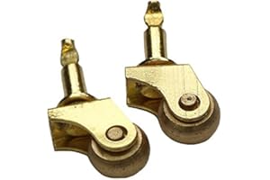 MyTinyWorld 2x Dolls House Miniature Working Brass Casters And Wheels