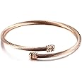 Jude Jewelers Stainless Steel Cable Wire Open Cuff Adjustable Size Bangle Bracelet