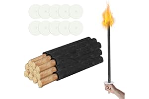 Izrielar Antorchas de Cera, para exterior hechas de cera natural, Antorchas para caminatas con antorchas 45 min con mango largo, Antorchas de jardín, 25 piezas