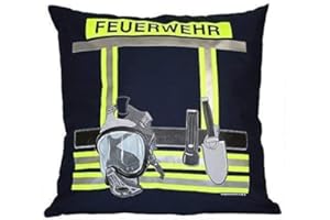 FAN-O-MENAL Kissen mit Print - Feuerwehr - ca. 40 x 40 cm - 11611 - Dekokissen Autokissen Farbe Navy