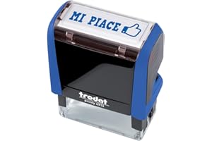 Trodat - Timbro Motivazionale Insegnanti e Maestre Scuola Primaria, Collezione Happy School, Testo Italiano, Impronta MI PIACE, Colore Timbro Blu, Colore Inchiostro Blu, Dimensione Small