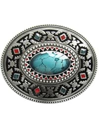 Fibbia Cintura CHARRO B623 - Zamak Con Pietre Turchesi, 65x52mm, Made In Italy - Foto 6