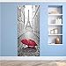 Produktbild türaufkleber Tür Aufkleber 3D Kunst Tapete Wandbild Roter Regenschirm In Der Straße Abnehmbare Zimmer DIY Wall Poster Tür Aufkleber Dekoration Eilte Pasta