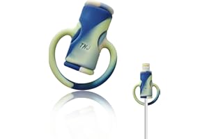 Viilich Protezione del Cavo Dati 2 in 1 e organizzatore del Cavo,Strumenti di archiviazione ad Alta Protezione Elastica Anti-Rottura,protezione della linea dati del telefono(Blu verde)