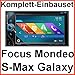 Produktbild Komplett-Set Ford Focus Mondeo S-Max Galaxy Clarion NX405E Naviceiver Navigation Bluetooth Freisprecheinrichtung CD DVD USB MP3 AUX Autoradio 2-DIN