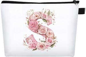 FIDWALL Beauty Case Personalizzabile con Lettera A-Z, Pochette Personalizzata per Donna, Borsa Personalizzata per Viaggio, Regalo Personalizzato Donna, Regalo Ragazza, Pochette da Borsa (S)