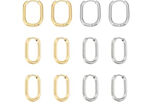 UNICRAFTALE Edelstahl Huggie Creolen 16.5mm Ovale Endlos Gold Huggie Ohrringe Sleeper Piercing Ohrringe Kleine Creolen Set Für DIY Ohrringherstellung