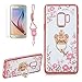 Price comparison product image For Samsung Galaxy S9 Case,Girlyard Crystal [Pink Flower Butterfly] Glitter Sparkle Case Soft Silicone TPU Rose Gold Bumper Ultra Thin Back Cover with 360 Degree Rhinestone Rhinestone Crown Ring Protective Cover for Samsung Galaxy S9