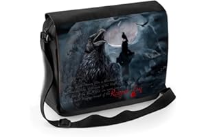 Wild Star Hearts Raven's Cry Messenger Bag Gothic Occult Shoulder Bag Dark Fantasy Art