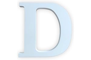 KOPPER-24 Lettres décoratives en bois blanc 20 cm 18 cm d'épaisseur lettres en bois à peindre alphabet mur pour enfants nom café mariage anniversaire fête maison déco lettre autoportante (D)