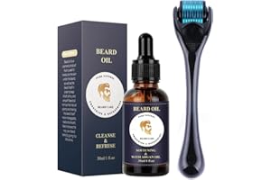 ‎OCHILIMA Bartwachstum-Set,Dermaroller für Bartwachstum,Bartroller für Haarwachstum für Männer,100% natürliche Inhaltsstoffe,Bartöl-Serum,stimuliert Bart,Schnurrbart und Haarwachstum,Geschenke für Männer Vater