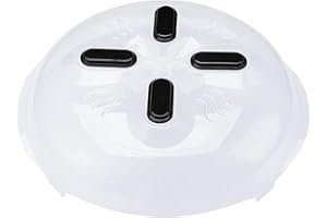 MR.GADGET'S SOLUTIONS Mr. Gadget's Solutions, copertura magnetica per microonde – senza BPA, trasparente, con prese di ventilazione, per uso alimentare, lavabile in lavastoviglie, resistente al calore, coperchio nero per