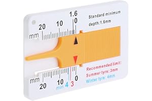 Huiouer - Misuratore di profondità per pneumatici, per auto, moto, rimorchi, furgoni