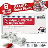Inhalt: 1x Liga-Apotheke inklusive 1x Packung Beruhigungs-Zäpfchen, 1x Packung Vereinswechsel-Therapie, 1x Packung ZYANKALiga + 1x Malbuch f. Beschränkte + 1x Verstand + 1x Kleine Pimmel + 1x Spezial Lümmeltüten + 1x Fan-Entferner