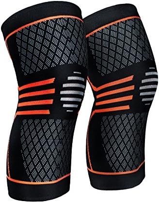 Sports Knee Compression Sleeve Support (Pair), ZetHot Knee Brace for Joint Pain &amp; Arthritis Relief, Injury Recovery, Improved Circulation – Breathable Support for Running, Jogging, Walking and Recovery