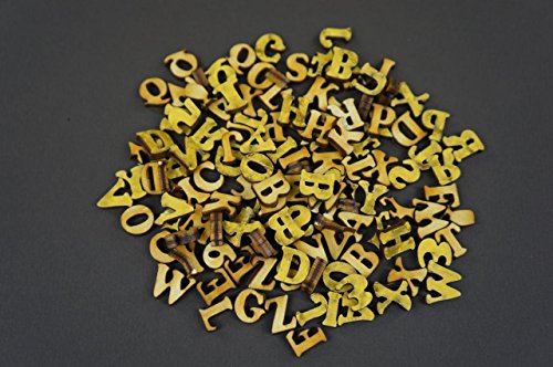 250+ Holz kleine Buchstaben (1cm) Alphabet Dekoration Selbstklebend (NF37) - 2