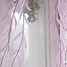1m * 2m Curtains Rural Style Willow Leaves Pattern Offset Blind Printed Glass Yarn for Door Window Decor (Purple)
